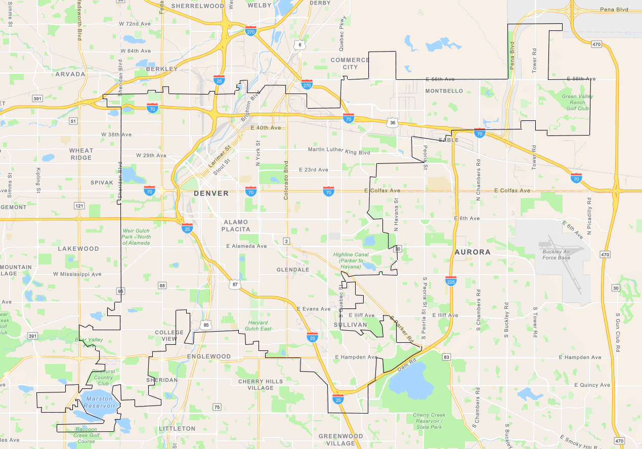 Map of Denver